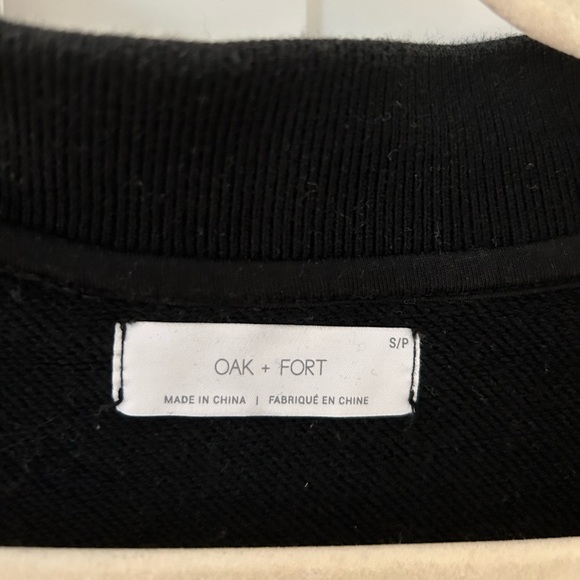 OAK + FORT black sweatshirt open cardigan - Picture 3 of 5